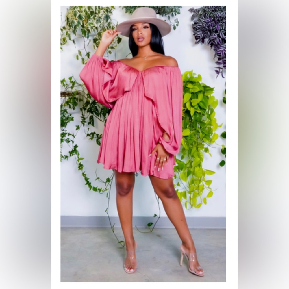 Dusty Rose Flow Mini Dress